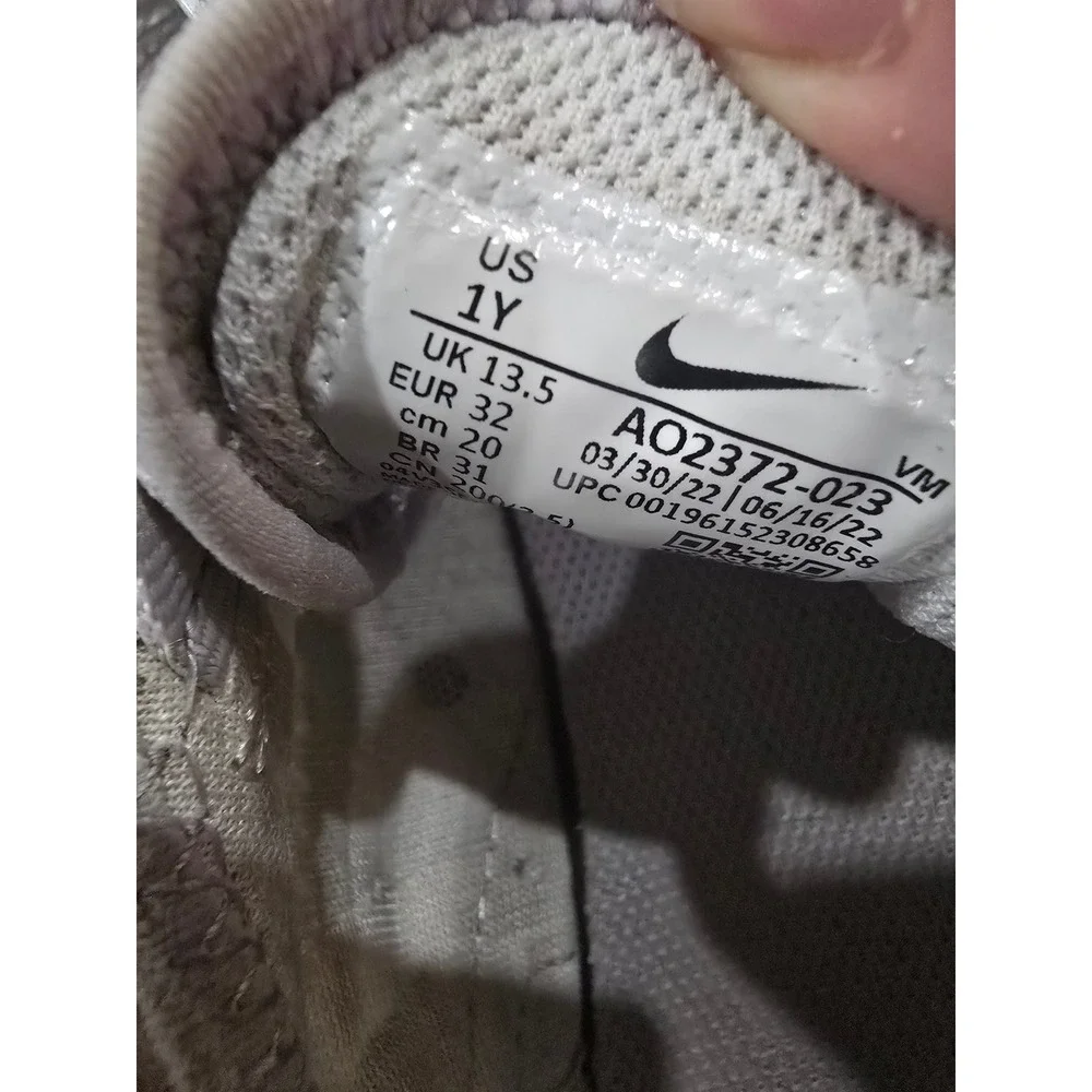 Nike Air Max 270 Kids Grey Purple Running Shoes AO2372-023 Size 1Y
